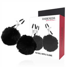 DARKNESS - NIPPLE CLAMPS WITH POM POMS 1 - D-221239 - Teknashop Ltd