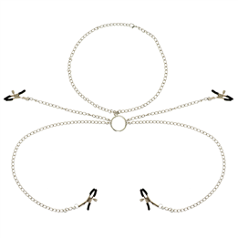 OHMAMA FETISH 4 NIPPLE CLAMPS WITH CHAIN NECKLACE - D-231285 - Teknashop Ltd