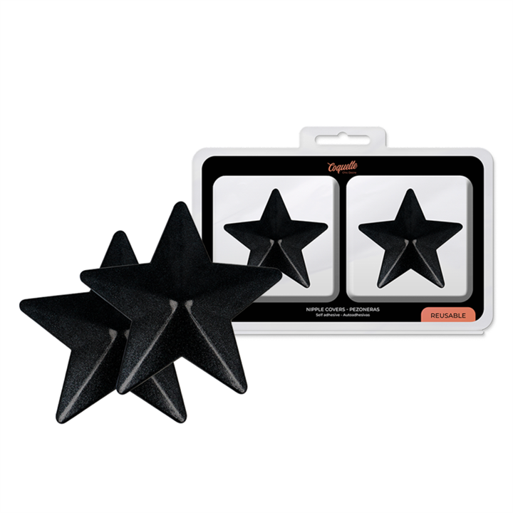 COQUETTE CHIC DESIRE - NIPPLE COVERS BLACK STARS - D-230193