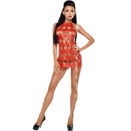 ME-SEDUCE - GWEN DRESS BARE BACK RED L/XL - D-218928