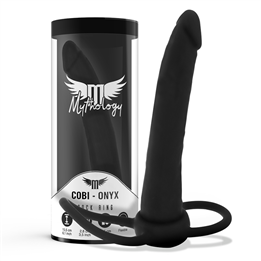 MYTHOLOGY - COBI ONYX ANAL DILDO WITH COCK AND TESTICLE RING 13 SILICONE CM - D-236199