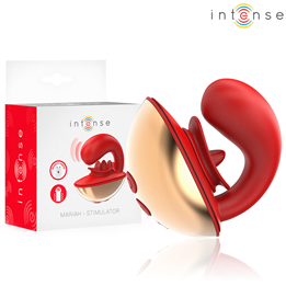 INTENSE - MARIAH VIBRATOR & STIMULATOR IN U SHAPE 10 VIBRATIONS RED - D-244484 - Teknashop Ltd