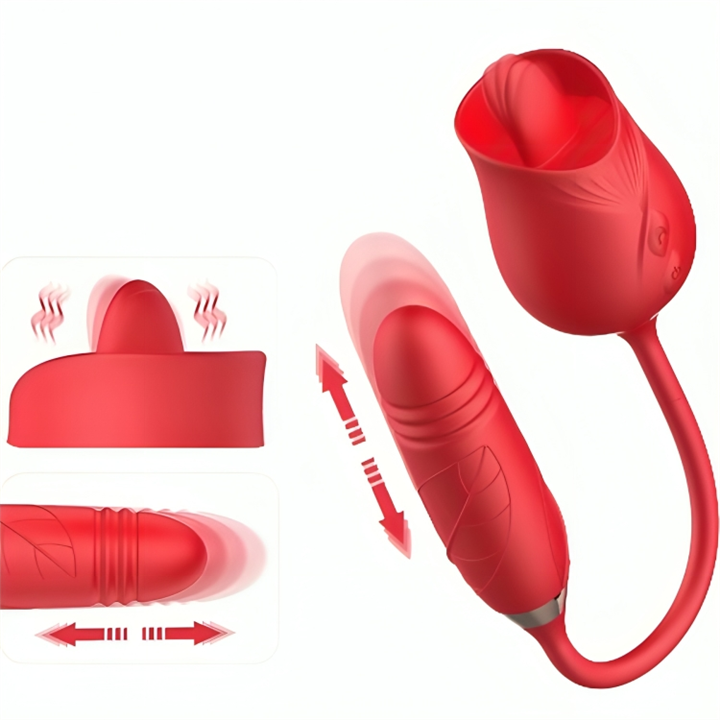 ARMONY - DELIGHT FLOWER VIBRATOR & THRUSTING WITH RED TONGUE - D-238210
