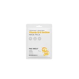 PaxMoly, Be Glow, Vitamin B+E, Brightening & Illuminating, Sheet Mask, Face, Day & Night, 25 ml - Teknashop Ltd