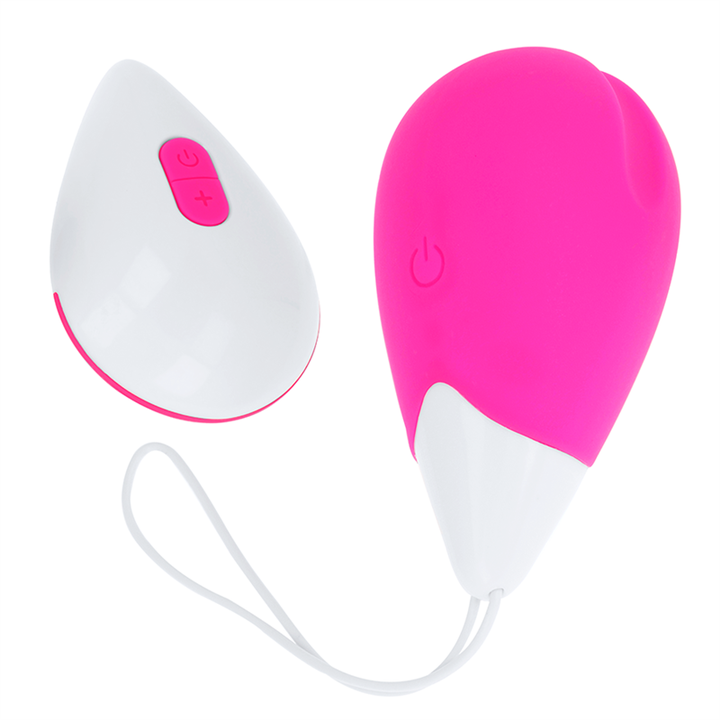 OHMAMA - TEXTURED VIBRATING EGG 10 MODES PINK AND WHITE - D-227205