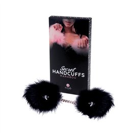 Handcuffs with Marabou Black - F3415K - Teknashop Ltd