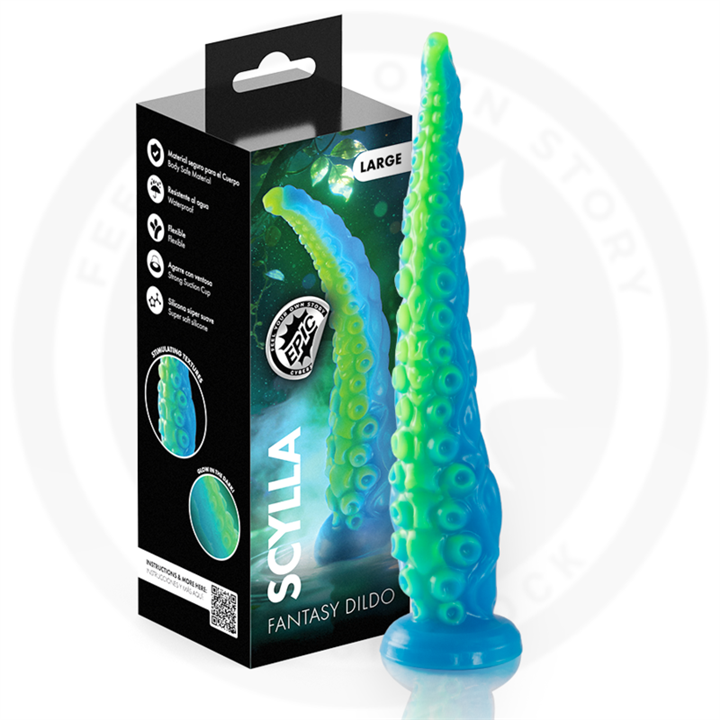 EPIC - SCYLLA FLUORESCENT THIN TENTACLE DILDO LARGE SIZE - D-246898