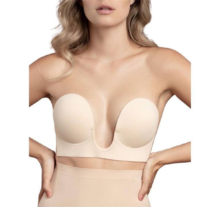 BYE-BRA - BRA WITHOUT HANDLES SHAPE U BEIGE CUP E - D-227798 - Teknashop Ltd