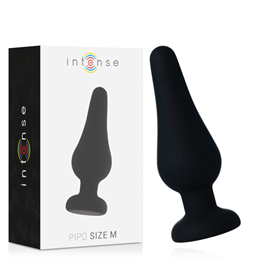 INTENSE - ANAL PLUG PIPO M BLACK SILICONE 11 CM - D-216040