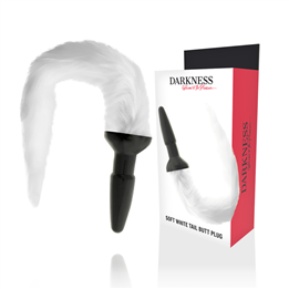 DARKNESS - SILICONE ANAL PLUG WITH WHITE TAIL - D-222198