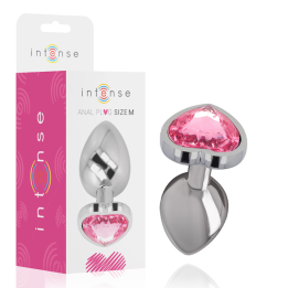 INTENSE - ALUMINUM METAL ANAL PLUG PINK HEART SIZE M - D-235740
