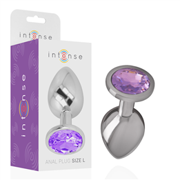 INTENSE - ALUMINUM METAL ANAL PLUG WITH VIOLET CRYSTAL SIZE S - D-234365