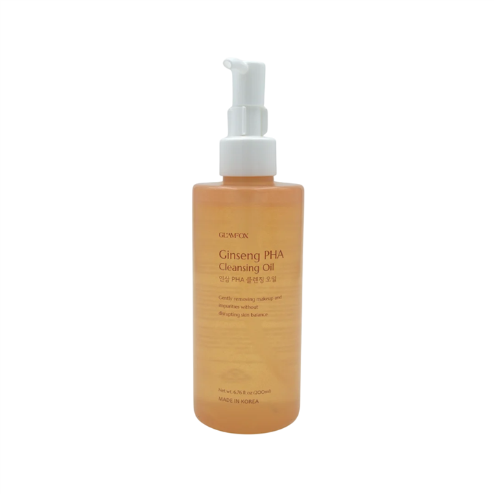 Glamfox, Ginseng, PHA, Eliminates Impurities, Cleansing Oil, For Face, 200 ml