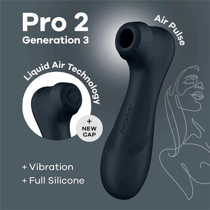 Pro 2 Gener 3 Liquid Air Technology Suction and Vibration Black - 4061504051888 - Teknashop Ltd