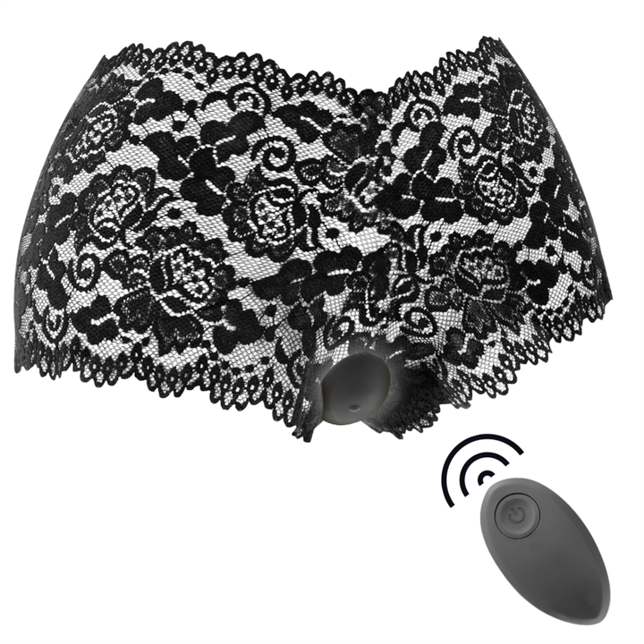 BLACK&SILVER - ZARA REMOTE CONTROL STIMULATOR WITH FREE PANTY - D-218545