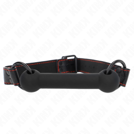 KINK - BONE GAG WITH LEATHERETTE STRAP BLACK ADJUSTABLE 41-57 CM - D-240824