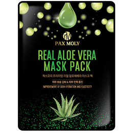 PaxMoly, Real Aloe Vera, Firmness, Elasticity, Hydration, Sheet Mask, For Face, 25 ml