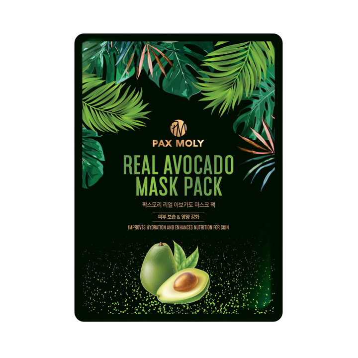 PaxMoly, Real Avocado, Nutritive, Sheet Mask, For Face, 25 ml
