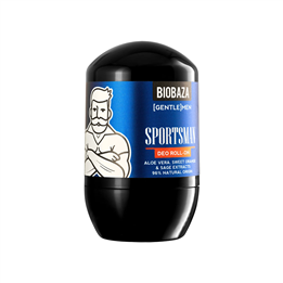 Biobaza, Sportsman, Natural Ingredients, Refreshing, Orange & Sage, Deodorant Roll-On, For Men, 50 ml