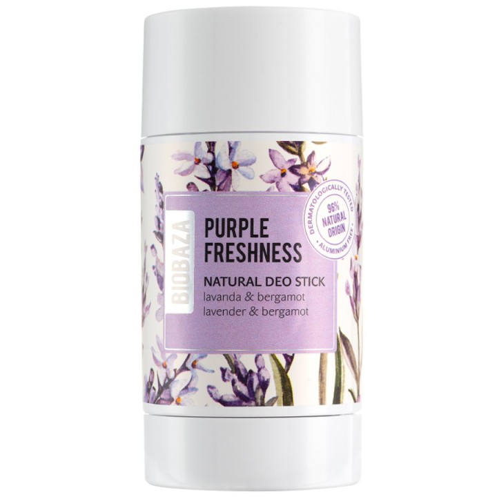 Biobaza, Purple Freshness, Natural Ingredients, Refreshing & Soothing, Citrus, Deodorant Stick, Unisex, 50 ml
