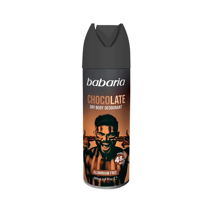 Babaria, Chocolate, 48h Protection, Deodorant Spray, For Men, 200 ml