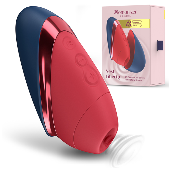 WOMANIZER - NEXT LIBERTY 3D PLEASURE AIR CLITORAL STIMULATOR BLUE/RED - D-246840