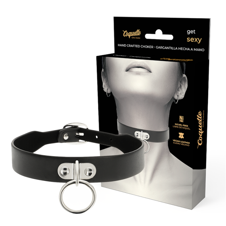 COQUETTE CHIC DESIRE - VEGAN LEATHER NECKLACE WOMAN FETISH ACCESSORY - D-226912