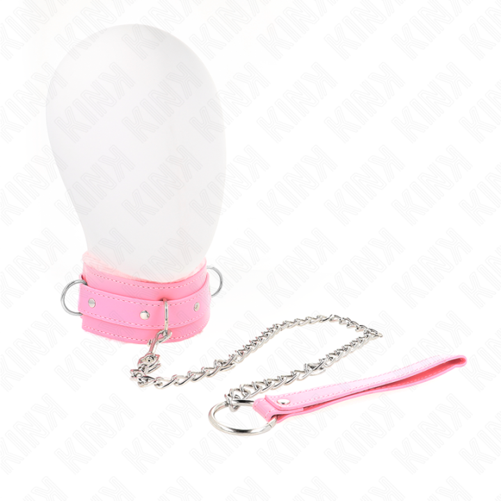 KINK - COLLAR WITH LEASH 65 CM WITH RESTRICTIONS PINK 36-42 CM X 5.5 CM - D-240784