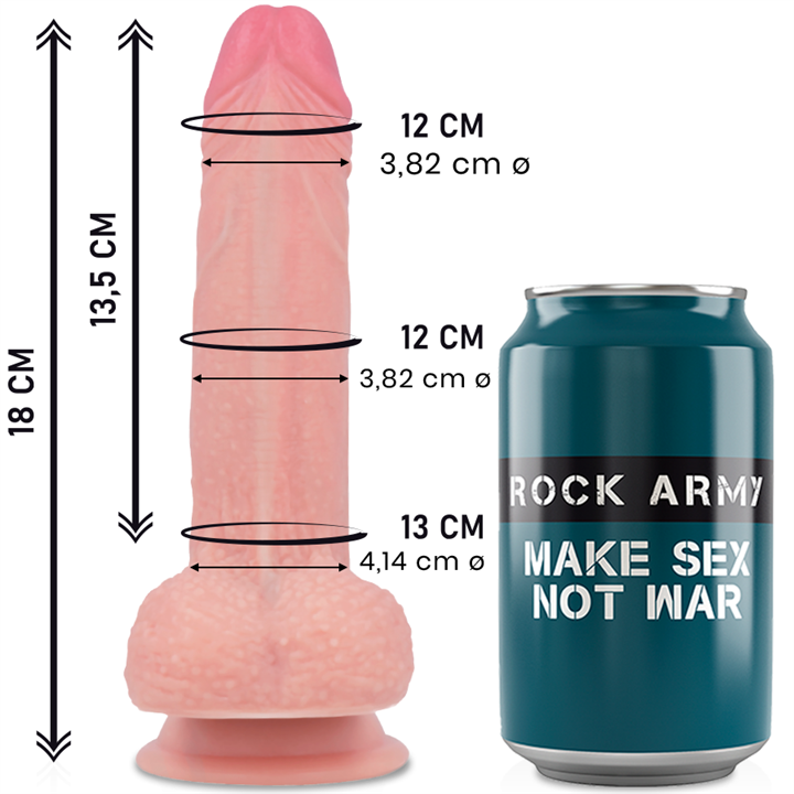 ROCKARMY - LIQUID SILICONE PREMIUM MUSTANG REALISTIC 18 CM -O- 4.14 CM - D-223365