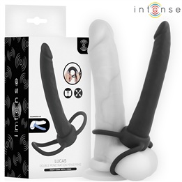 INTENSE- LUCAS ANAL DILDO WITH COCK AND TESTICLE RING SILICONE - D-245648