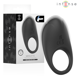 INTENSE - MERLOTTE VIBRATING PENIS RING WITH CLITORIS STIMULATION BLACK - D-245640