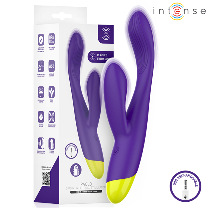 INTENSE - PAOLO RECHARGEABLE RABBIT STIMULATOR FOR G-SPOT AND CLITORIS - D-246284