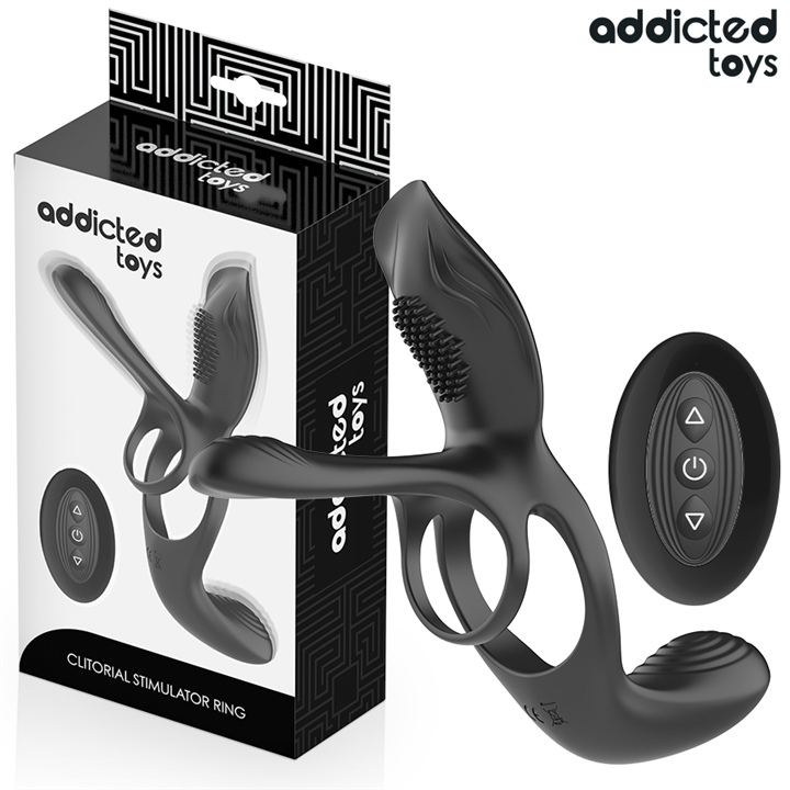 ADDICTED TOYS - DOUBLE PENIS RING WITH CLITORAL STIMULATOR - D-245121