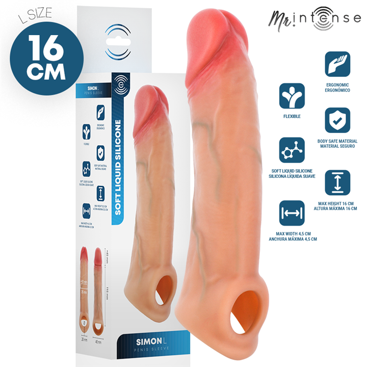 MR INTENSE - SIMON L SILICONE PENIS COVER 16 CM -Ø- 4.5 CM - D-245169