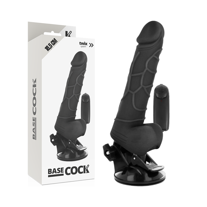 BASECOCK - REALISTIC VIBRATOR REMOTE CONTROL BLACK 18.5 CM -O- 4CM - D-223020
