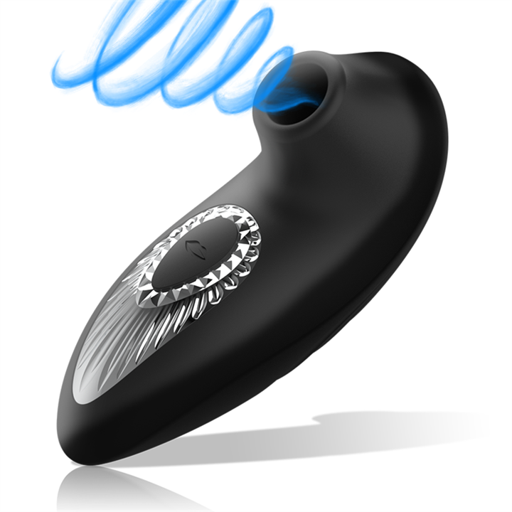 BLACK&SILVER - DRAKE DELUXE SUCKING VIBE RECHARGEABLE SILICONE BLACK - D-234391