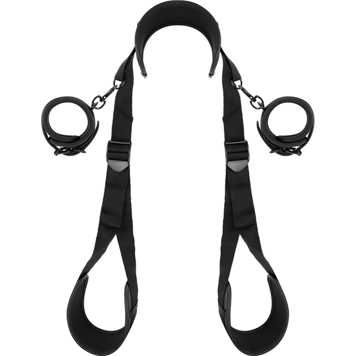 FETISH SUBMISSIVE - OPEN LEGS POSITION WITH NOPRENE LINING HANDCUFFS - D-218905