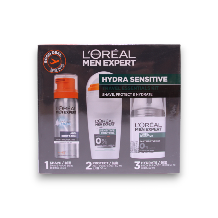 Travel Set L'Oreal Paris: Men Expert, Alcohol-Free, Hydrating & Regenerating, Day & Night, Cream, For Face, 50 ml + Men Expert, 