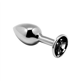 Anal Plug with Black Jewel Size M - A-70446