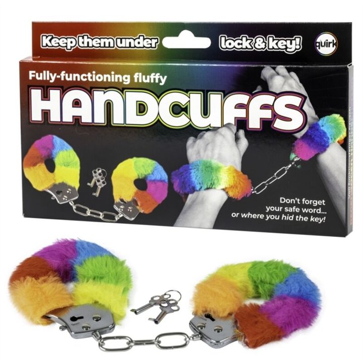 SPENCER & FLEETWOOD - RAINBOW LINED METAL HANDCUFFS - D-236161