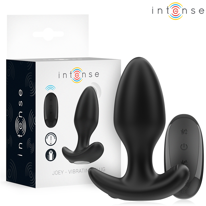 INTENSE - JOEY ANAL PLUG 10 VIBRATIONS BLACK REMOTE CONTROL - D-244460
