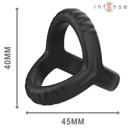 INTENSE - CARSON DOUBLE SILICONE PENIS RING BLACK MODEL 4 - D-241980