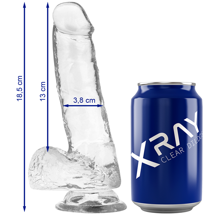 X RAY - CLEAR COCK WITH BALLS 18.5 CM -O- 3.8 CM - D-224101