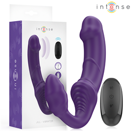 INTENSE - JILL DOUBLE VIBRATOR 20 CM PURPLE REMOTE CONTROL - D-244454