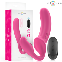 INTENSE - AMY DOUBLE VIBRATOR 20 CM PINK REMOTE CONTROL - D-244455