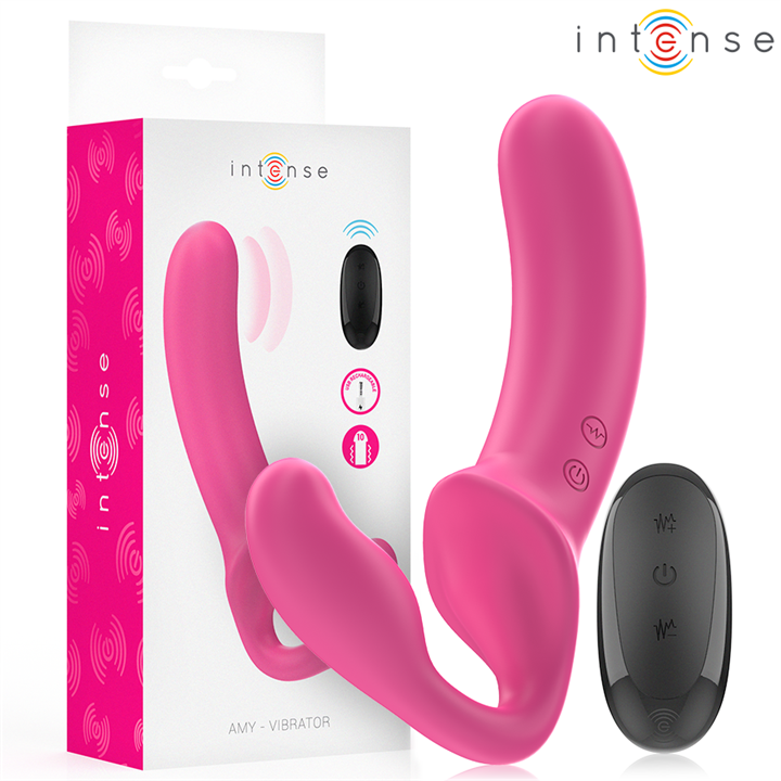 INTENSE - AMY DOUBLE VIBRATOR 20 CM PINK REMOTE CONTROL - D-244455 - Teknashop Ltd
