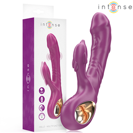 INTENSE - HALLE MULTIFUNCTION VIBRATOR WITH DOLPHIN STIMULATING TONGUE PURPLE - D-244480