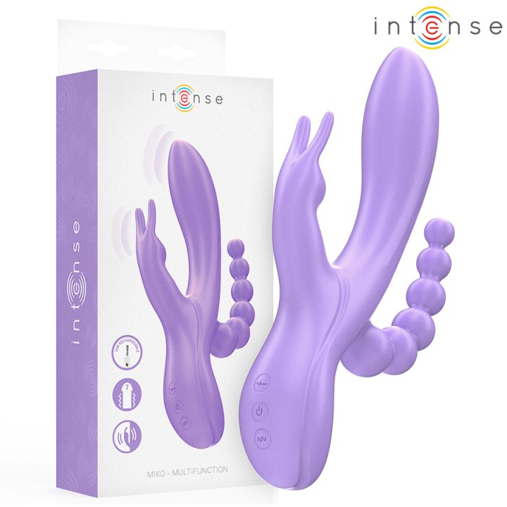 INTENSE - MIKO TRIPLE VIBRATOR RABBIT & STIMULATOR & ANAL 7 VIBRATIONS PURPLE - D-244485