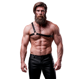 FETISH SUBMISSIVE - ATTITUDE MENS CROSSED SHOULDER ECO LEATHER HARNESS - D-235637