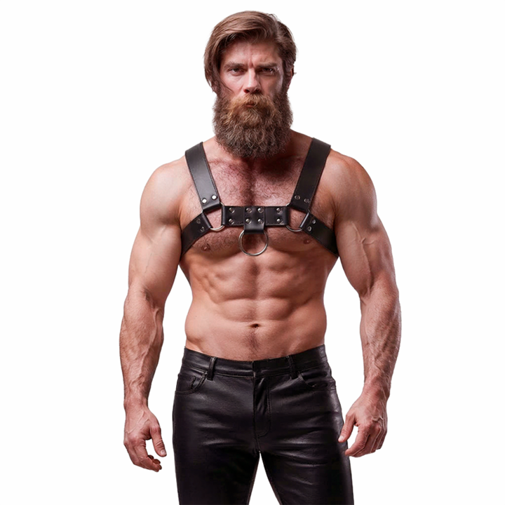 FETISH SUBMISSIVE ATTITUDE - MENS ECO-LEATHER CHEST HARNESS - D-235638